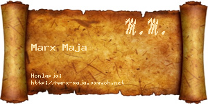 Marx Maja névjegykártya